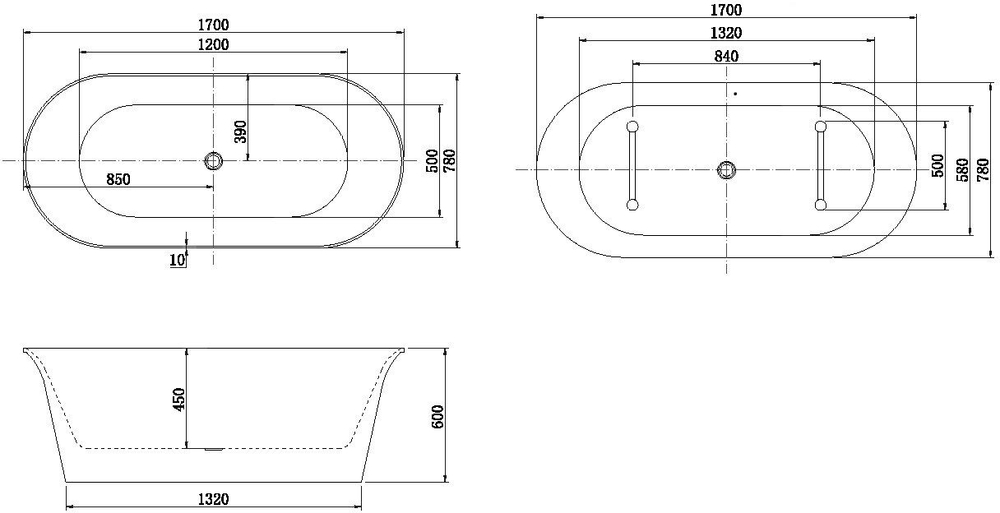 Акриловая ванна Aquanet Family Smart 170x78 88778-GW