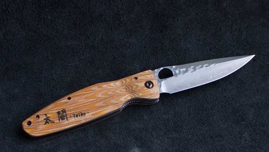 Складной нож Mcusta Toyotomi SPG2 blade Yellow Pakka Wood handle MC-0182G c клинком из стали SPG2 (SG2) рукоять дерево (Pakka wood)