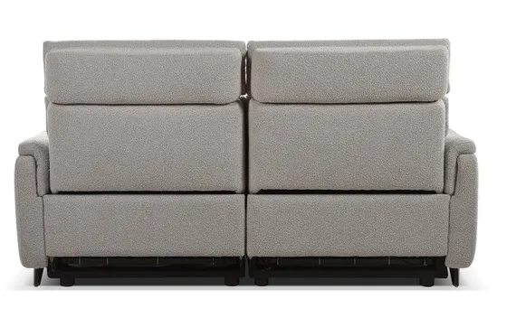 Диван c электро-реклайнером Level, 183 см, серое букле