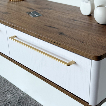 Подвесной туалетный столик консоль Royal 5210 эко (Дуб Веллингтон-р.золото)