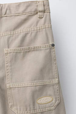 ZARA СВОБОДНЫЕ БРЮКИ ИЗ САРЖИ, БЕЖЕВЫЙ