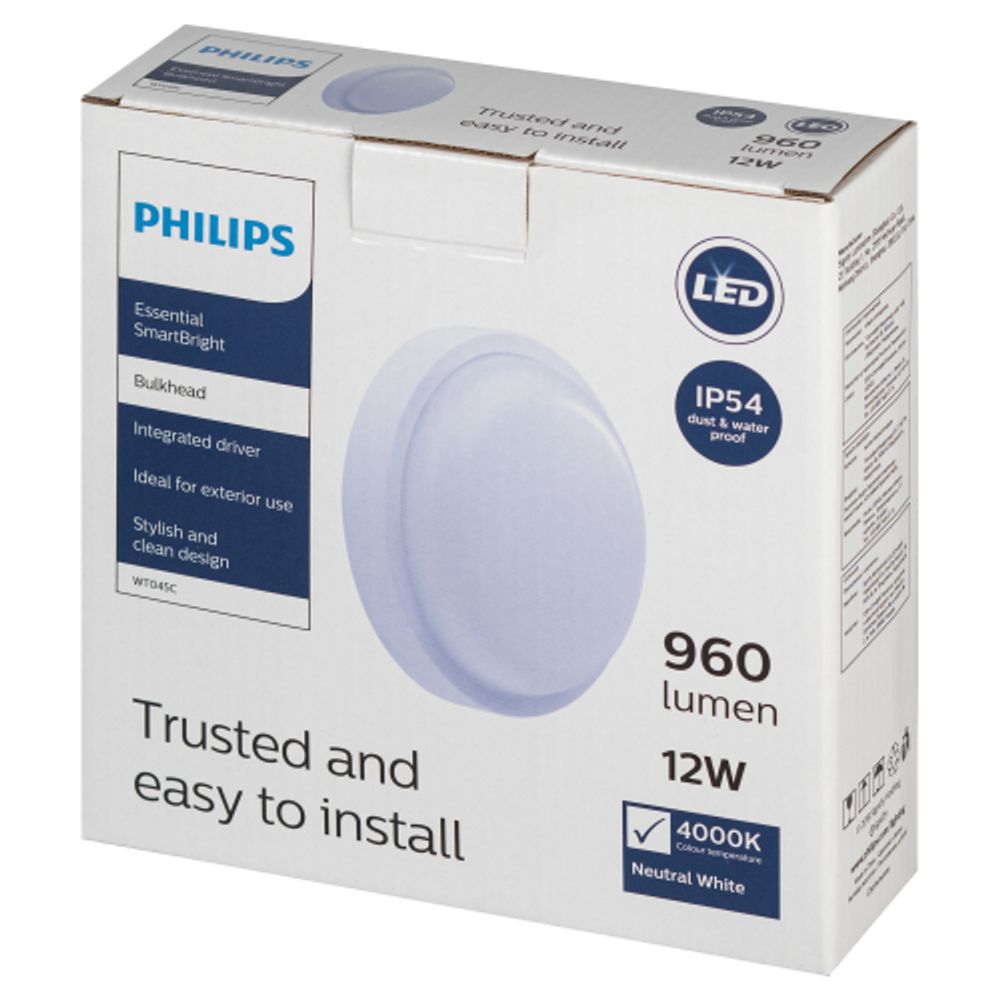 Светильник настенно-потолочный светодиодный Philips 911401735852 WT045C 12Вт L1054 IP54 нейтральный белый свет | Philips
