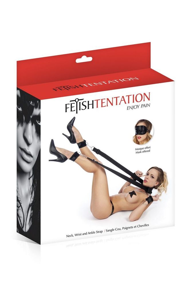 570105 / Fetish Tentation Набор фиксаций: наручники и наножники, маска