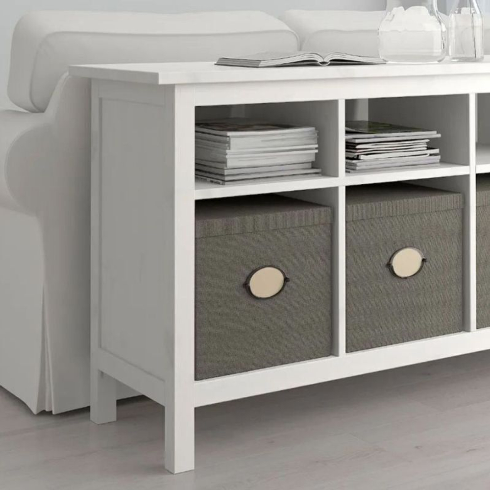 Тумба, 157х74х40, Кантри 00, с открытыми полками, белый лак