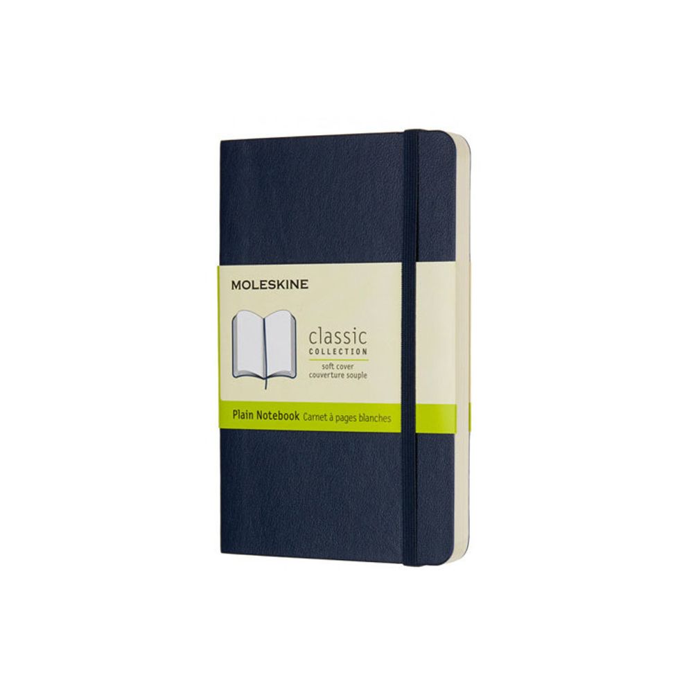 Блокнот Moleskine Classic Soft Pocket нелинованный синий (QP613B20)