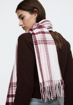 STRADIVARIUS Клетчатый шарф, бургунди