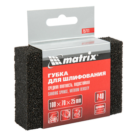 Губка для шлифования, 100 х 70 х 25 мм, средняя плотность, P 40 Matrix 75711