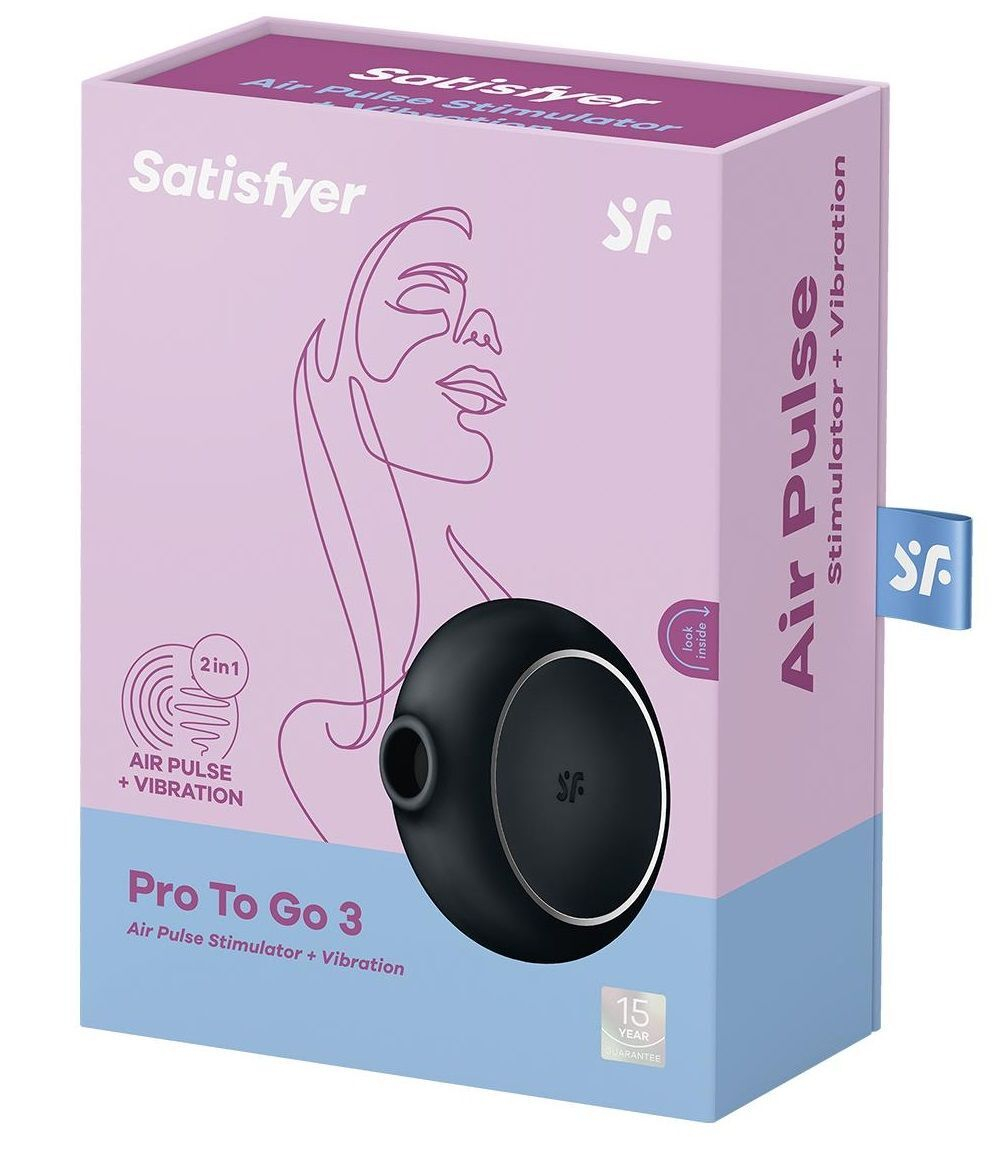 Черный клиторальный стимулятор Pro To Go 3 (Цвет: черный)