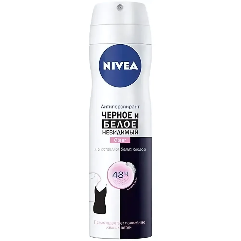 Дезодорант NIVEA аэрозоль женский Невидимая защита для черного и белого Clear 150мл
