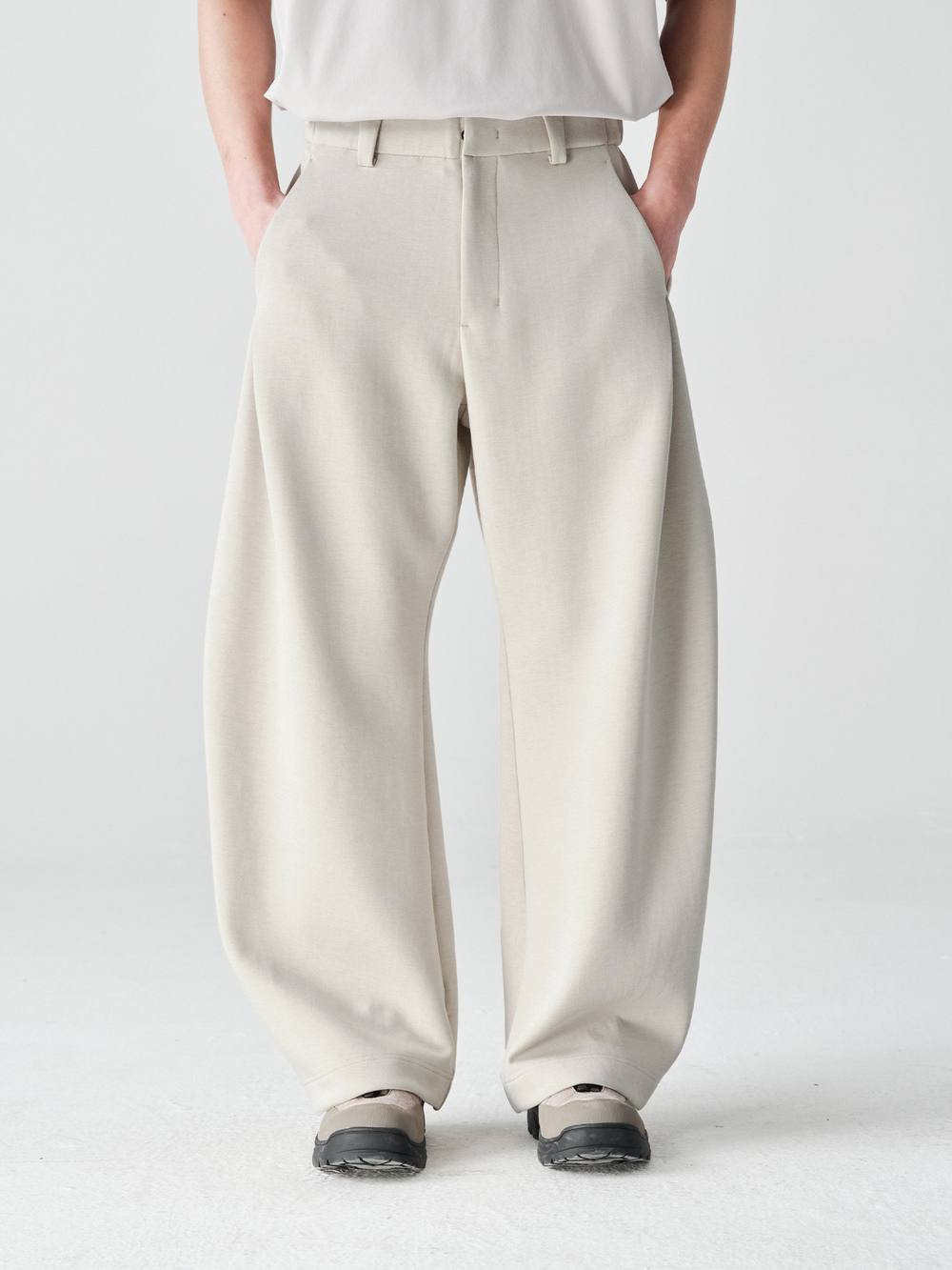 Брюки Nothomme Blue Cotton Pleated Structure Far-Infrared Heating Warm Oversized Curved Trousers 2026 Spring 5A Antibacterial Sweatpants Men