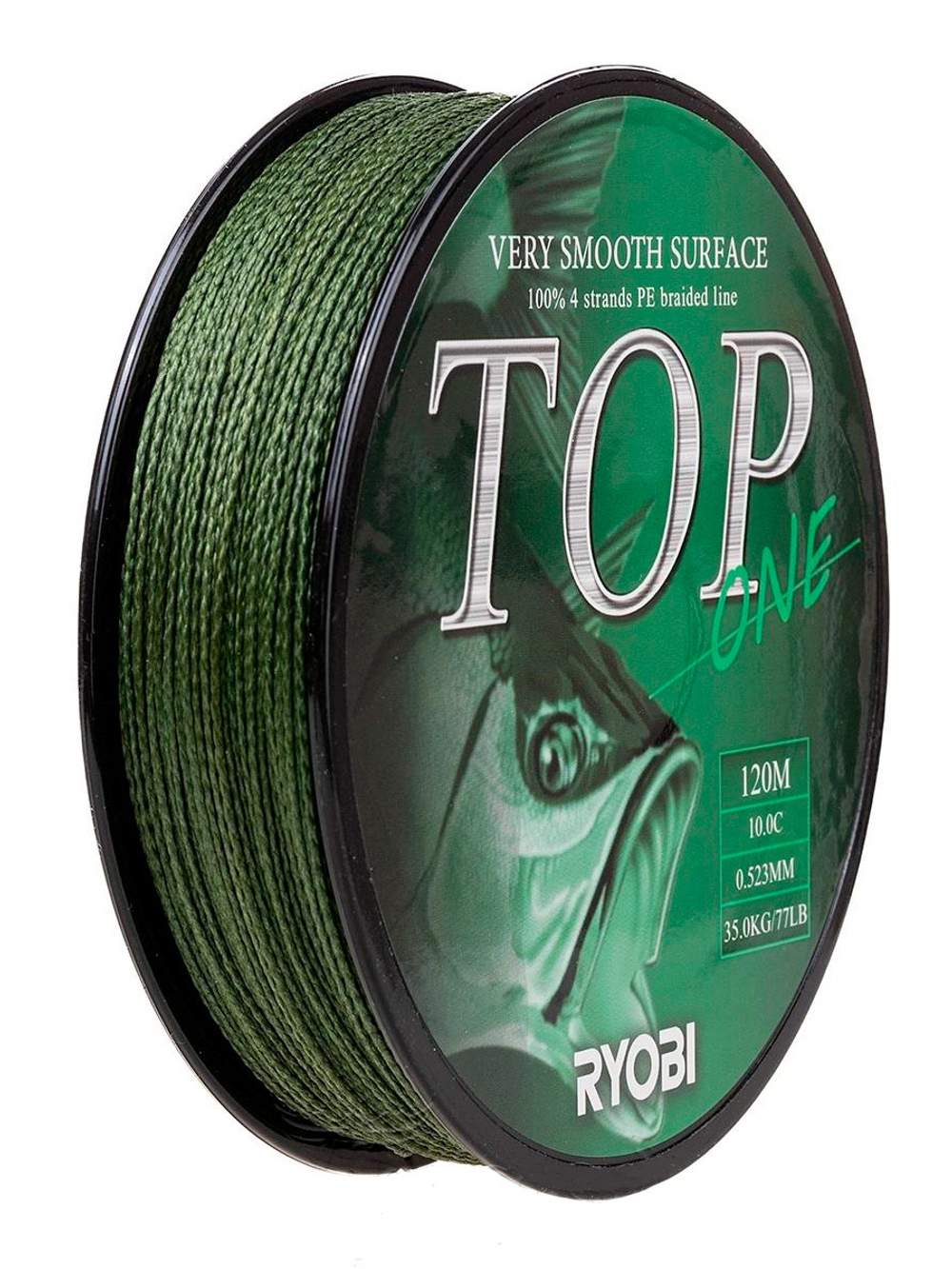 Шнур плетеный для рыбалки Ryobi TOP PE4X-120M Dark green 0.6/d-0.128mm