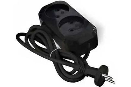 Удлинитель "UNIVersal" Е-202 ПВС 2*0,75 2гн. б/з 3м (еврослот) черный