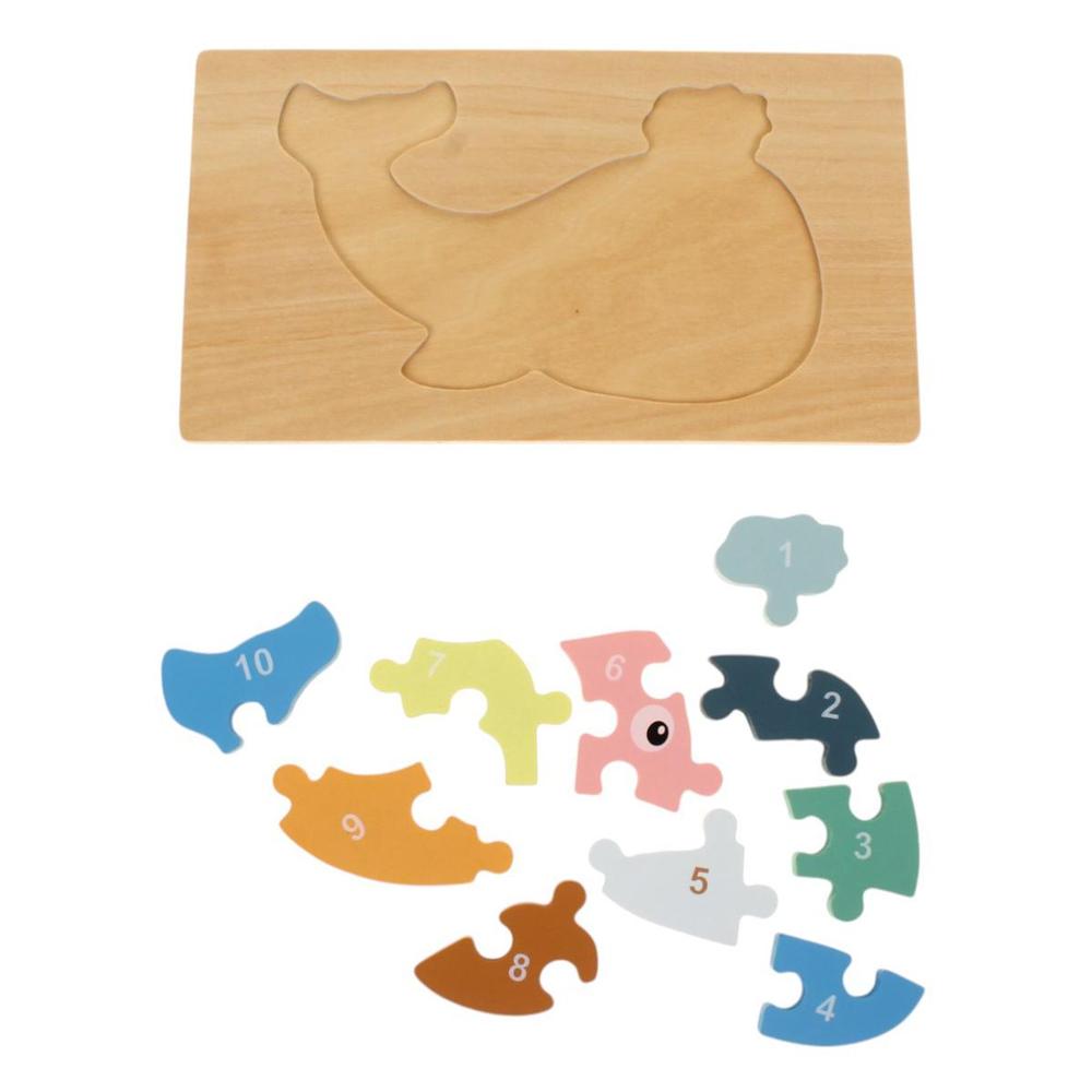 Развивающая игрушка деревянная Пазл-вкладыш по номерам Кит, C-41805