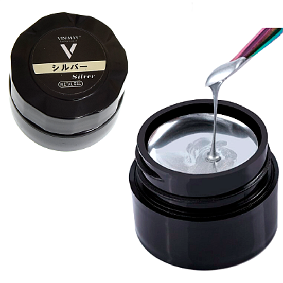 Гелевая краска Металик Vinimay серебро