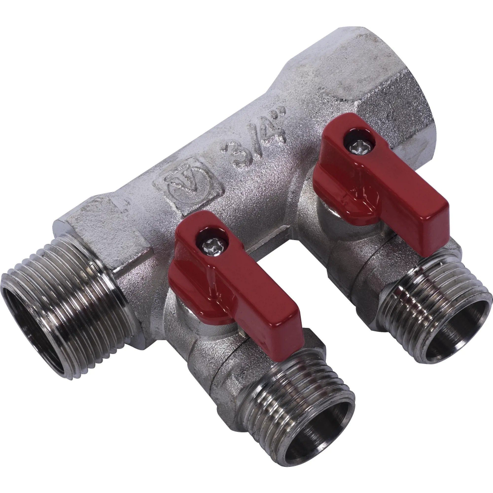 Коллектор отсекающий 2 выхода 3/4х1/2 наружная резьба Valtec