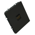 Розетка HDMI 2.0 Type A (механизм), серия Эмили, STEKKER, RST00-5118-05, черный уголь, soft touch 50171