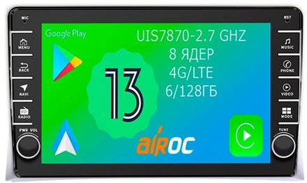 Магнитола для Volkswagen Multivan T5 2003-2015 - Airoc AB-3710 (кнопки и крутилки), Android 13, TS20, 6/128Гб, SIM-слот, CarPlay