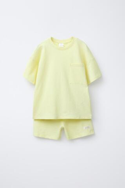 ZARA ОДНОТОННАЯ ПИЖАМА, ЖЕЛТЫЙ
