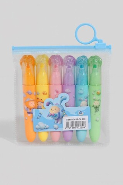 Набор маркеров текстовыделителей "Glass paws", 6 шт, mix