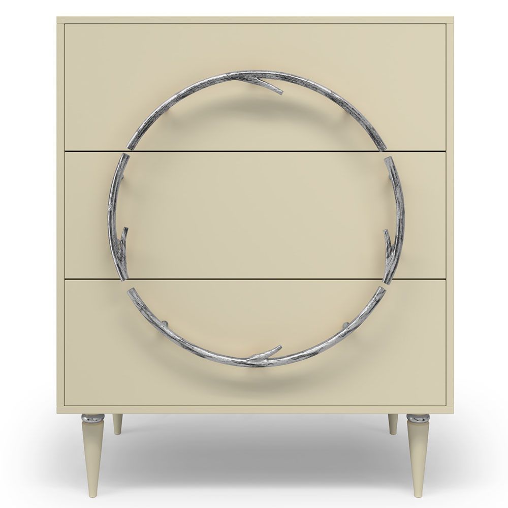 Комод Арт Колор matte Классик Сильвер с 3 ящиками Серый шелк матовый