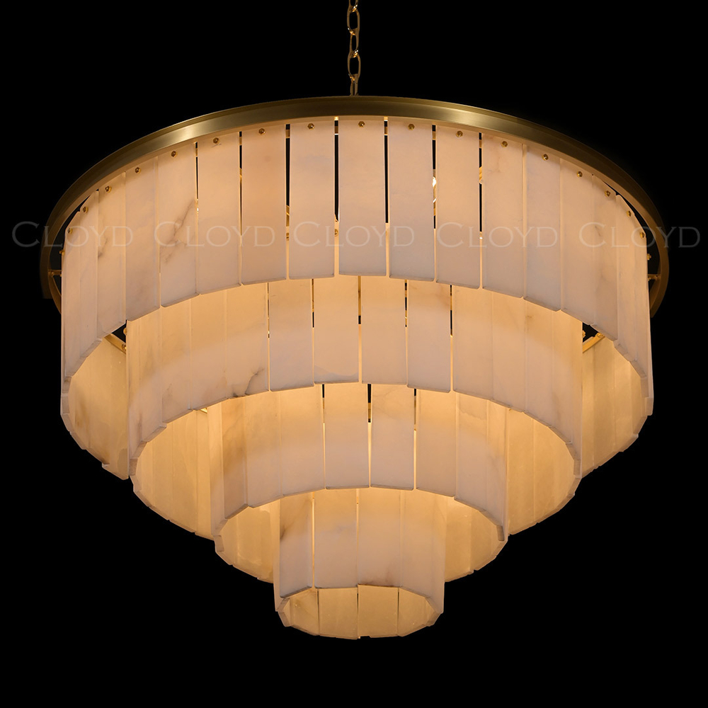 Люстра Cloyd HERCULANUM-B C16 / Ø80 см - алебастр - латунь (арт.11141)