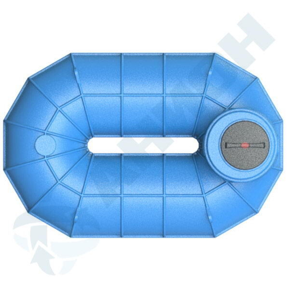 Резервуар О-образный 2000 л для наземного хранения жидкостей, с дыхательным клапаном Анион 2000 л. горизонтальный (2675x1760x1140см;синий) - арт.559481