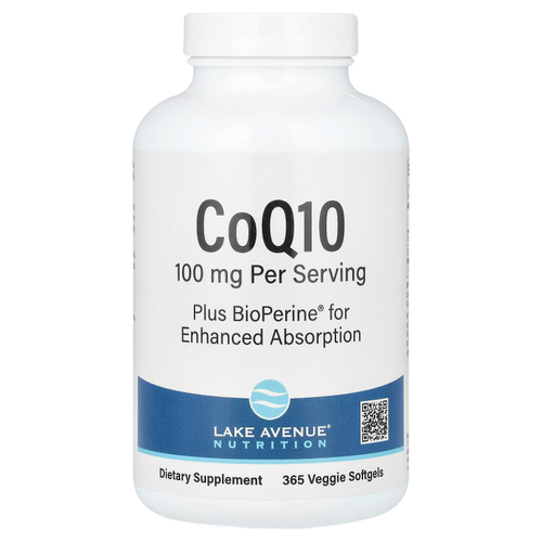 Lake Avenue Nutrition, CoQ10 Plus BioPerine, 100 мг, 365 растительных капсул