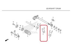 24212-KZZ-900. Вилка КПП средняя Honda CRF250L, CBR250/300. FORK, CENTER GEARSHIFT