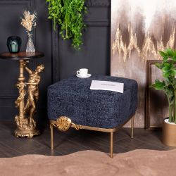 Банкетка Monstera Deliciosa (Монстера) Квадро Темно-синий Амбер