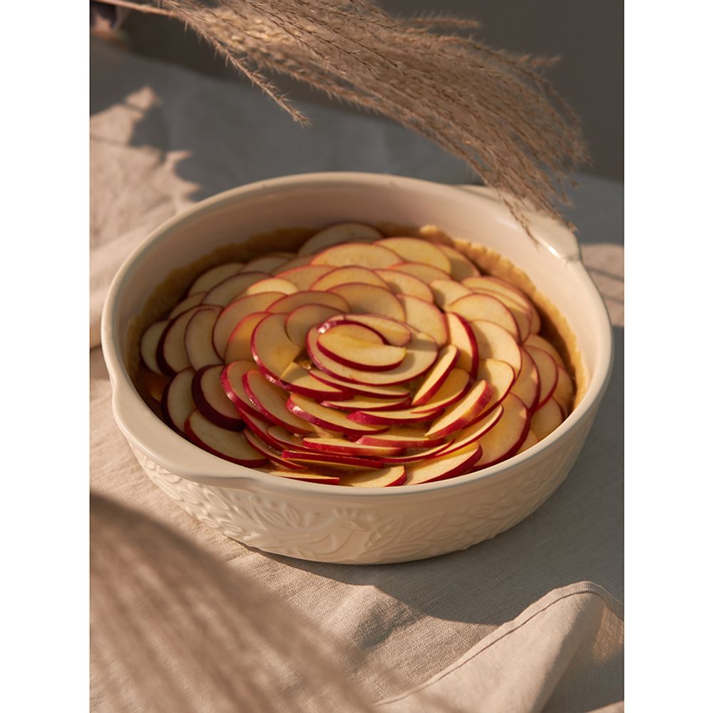 Блюдо для запекания Birds of Paradise, Ø33 см, кремовое