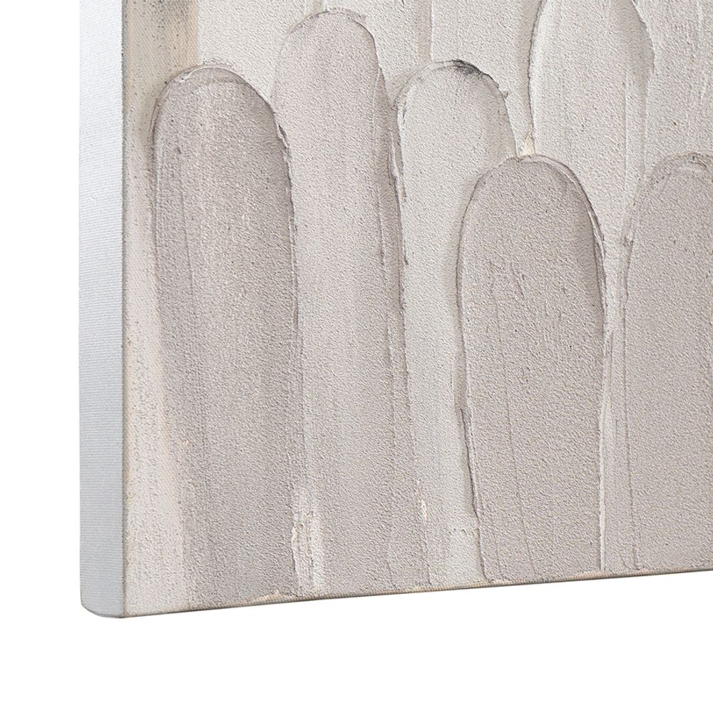 Панно декоративное с ручной росписью by feel, 140х70 см, черно-белое