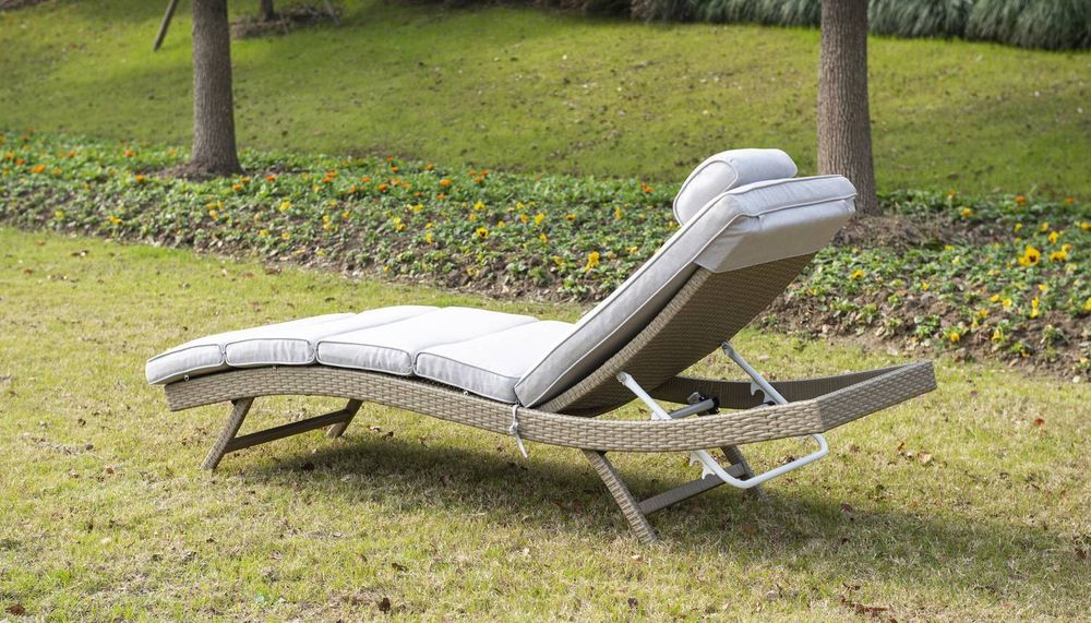 "Лиссабон" шезлонг из искусственного ротанга, цвет соломенный