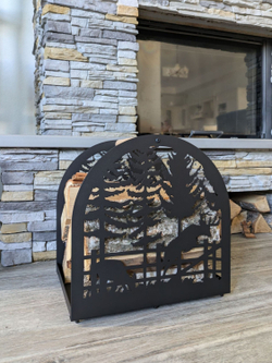 Дровница Олени, дровник для камина, бани, переносная