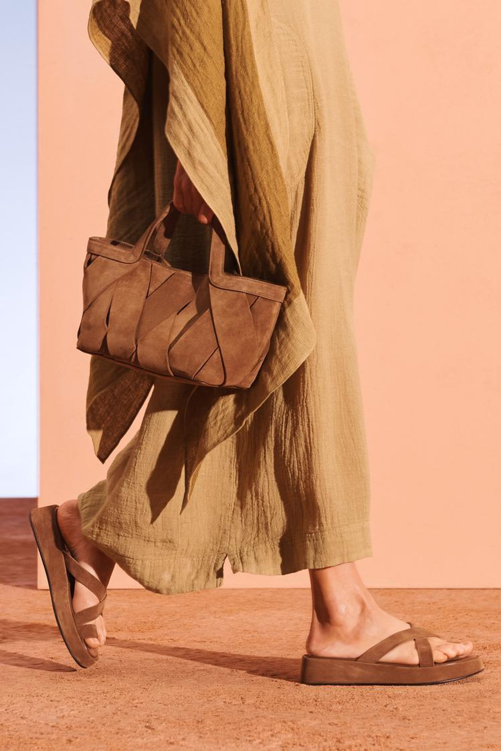 ZARA ПОНЧО ИЗ 100% ЛЬНА, БЕЖЕВЫЙ