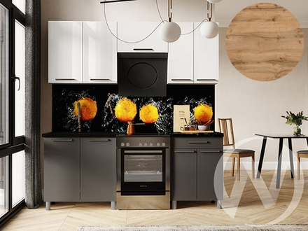 Кухня Ребекка 2.0м с окапом 26мм дуб вотан