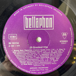 Винтажная виниловая пластинка LP Adriano Celentano Адриано Челентано 20 Greatest Hits (Германия 1978)