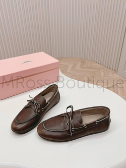 Женские коричневые лоферы Miu Miu