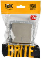 BRITE Выключатель 1-клавишный с индикацией 10А ВС10-1-1-БрШ шампань IEK