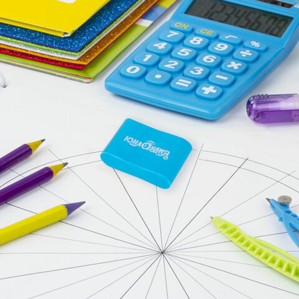 Ластик эргономичный ЮНЛАНДИЯ "СУПЕР", 33х21х10 мм, яркие цвета ассорти, 272667