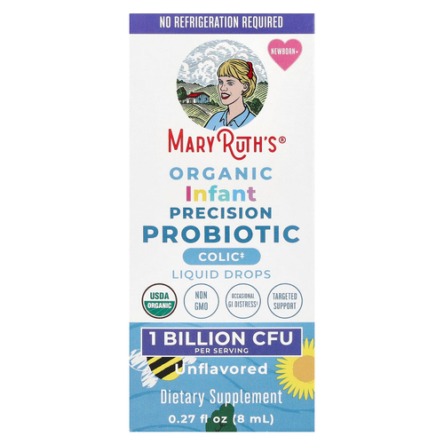MaryRuth's, Органический прецизионный пробиотик для младенцев, жидкие капли, для новорожденных, без добавок, 1 млрд КОЕ, 8 мл (0,27 жидк. унц.)