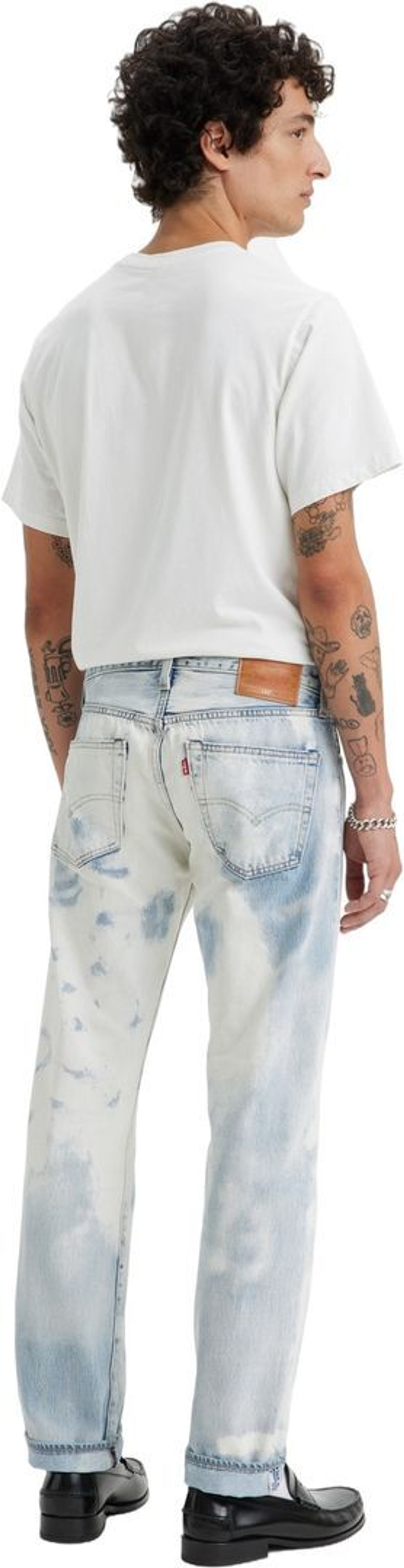 Джинсы Levis 501 Levi's Original Fit LIGHT INDIGO - WORN IN бело-голубые
