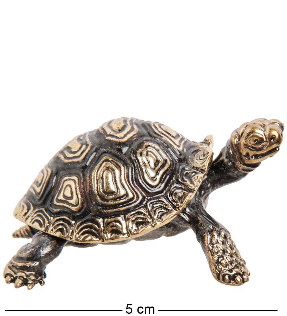 Народные промыслы AM-1564 Фигурка «Черепаха» (латунь, янтарь)
