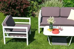 "Эстелья" лаунж-зона из алюминия со столиком из HPL 4-местная