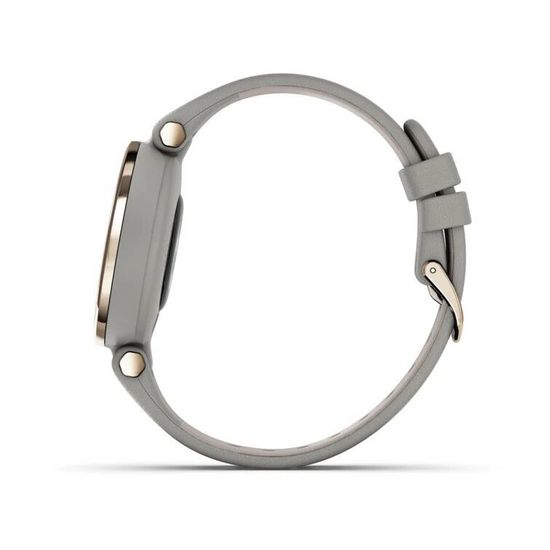 Умные часы Garmin Lily кремово-золотистый безель, серый корпус и кожаный ремешок