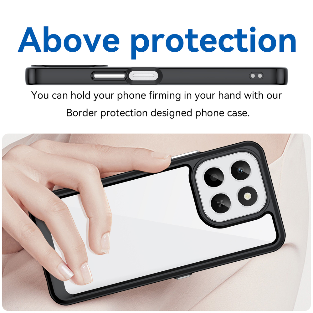 Противоударный чехол для Honor X6C, усиленные защитные рамки черного цвета