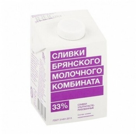 Сливки крем сливочный 33% 500 мл БМК