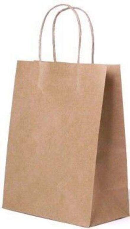 Крафт пакеты с кручеными ручками 37х32х20см 70гр/м коричневые (1/250шт)
