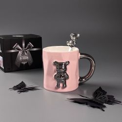 Lenardi 315-069 Кружка 350мл с ложкой в под.уп.(х36)Фарфор