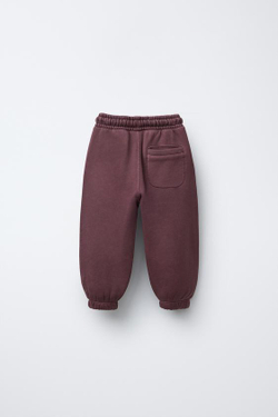 ZARA БРЮКИ-ДЖОГГЕРЫ С НАШИВКОЙ, СЛИВОВЫЙ