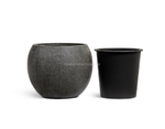 Кашпо TREEZ Effectory - Stone - Большая полусфера - Тёмно-серый камень